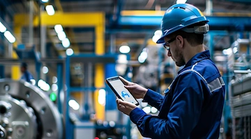 Un technicien qui saisir les informations lors d'un incident